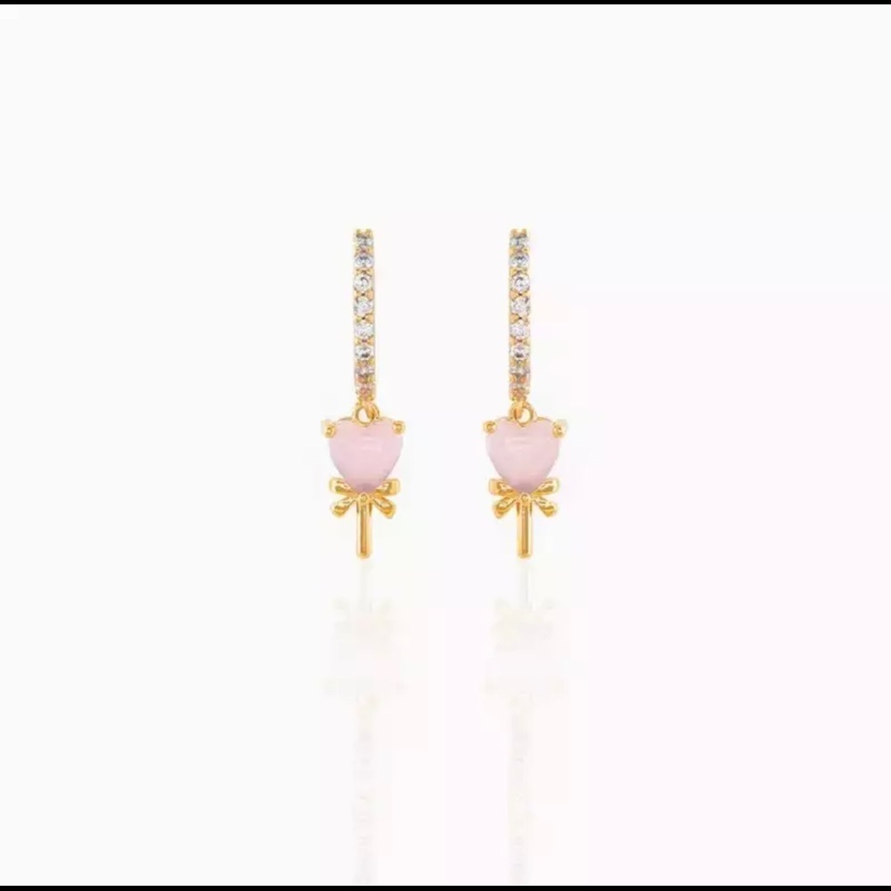 Gold Heart Hoop Earrings